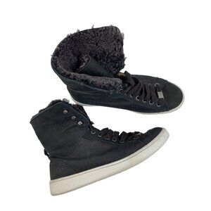 Womens 7.5 UGG Starlyn 1019715 Sheepskin Black High Sneakers Bootie 7061 GUC